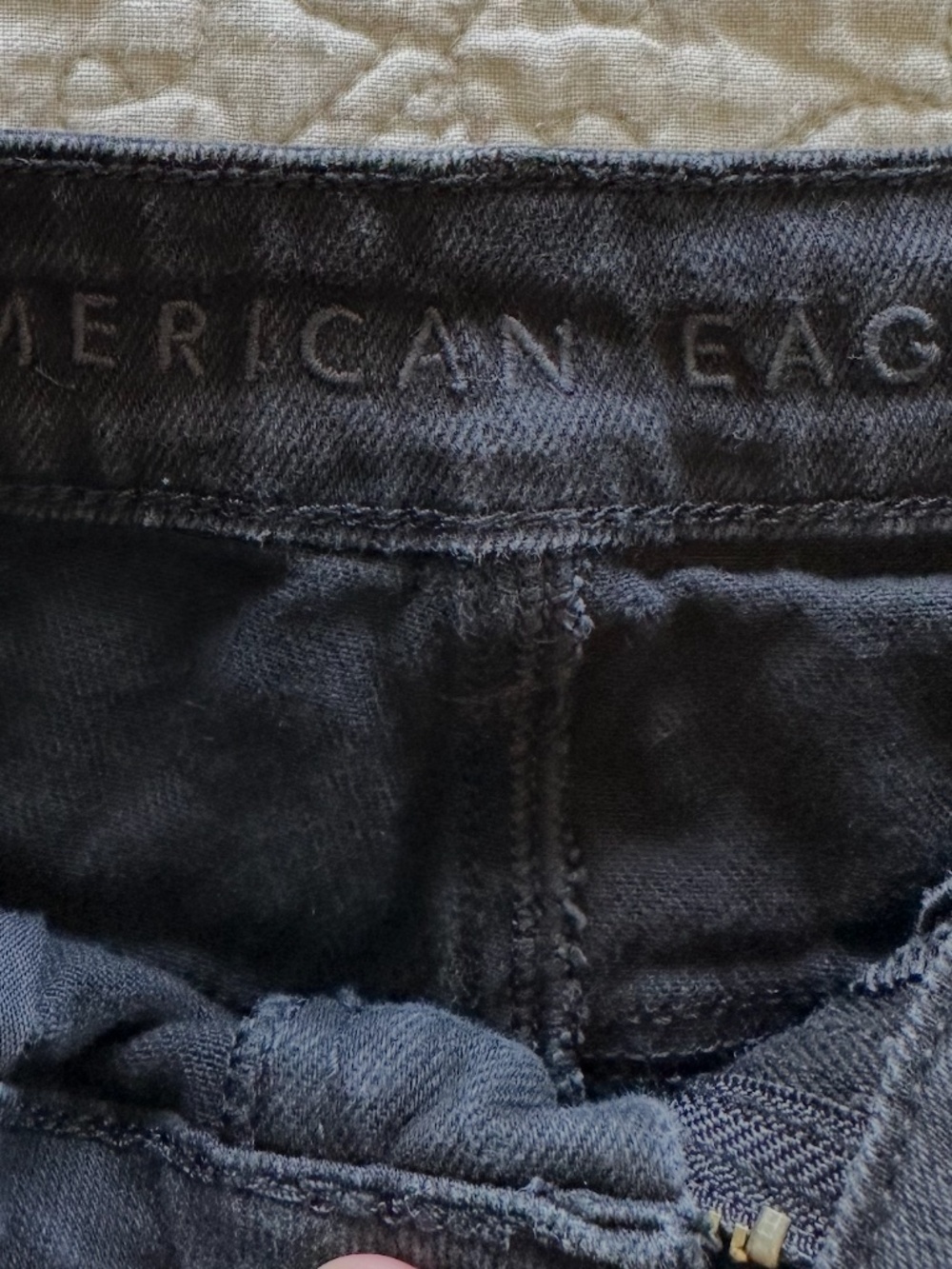American Eagle Distressed Black Straight Leg Jeans Size 4